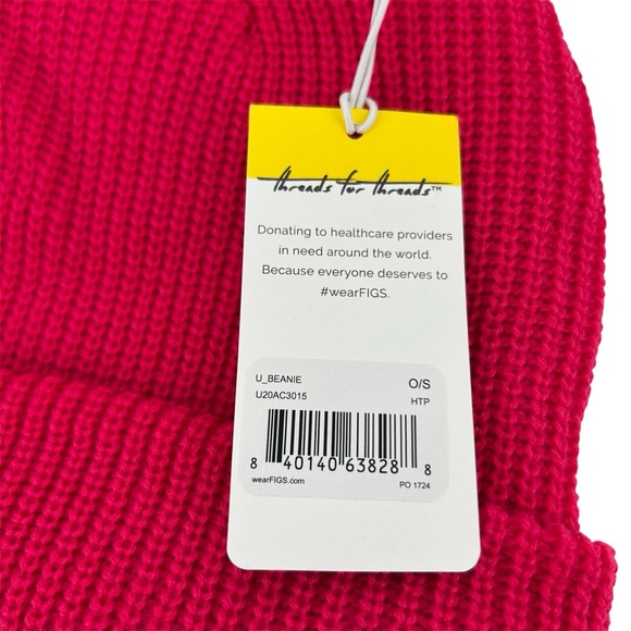 NWT Figs Hot Pink U Beanie Hat - Picture 4 of 7